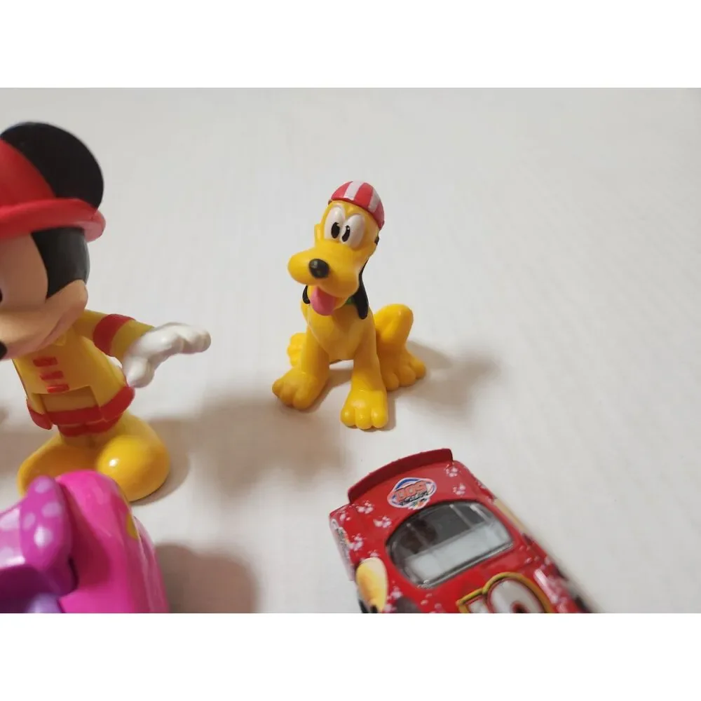 Disney Mickey & Minnie Racer Vehicles Lot w/ Pluto Figurine – Mixed Characters